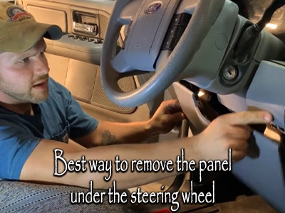 How to remove the panel under the steering wheel