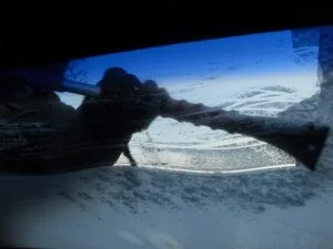 Freezing the windscreen from inside